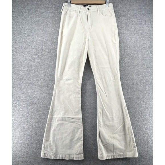 Hollister Pants - Hollister Flare Corduroy Pants Women Size 29x30 High Rise Beige Casual Boho